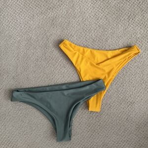 Zaful Yellow and Green Bikini Bottoms